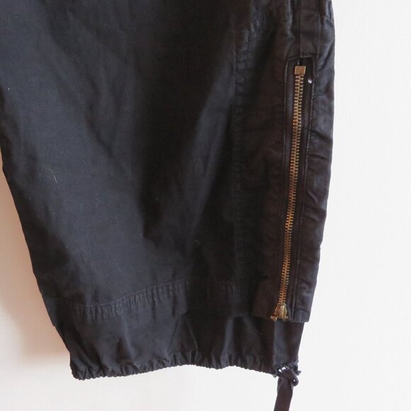 XCVI Black Straight Leg Cotton Cargo Pants Pockets Grunge Goth Alt - Picture 9 of 16
